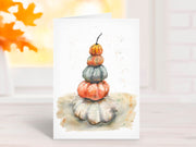 Pumpkin Stack 5x7 Blank Greeting Card