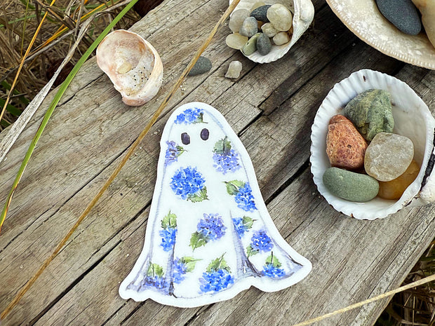 Hydrangea Ghost 3 in. Waterproof Vinyl Sticker