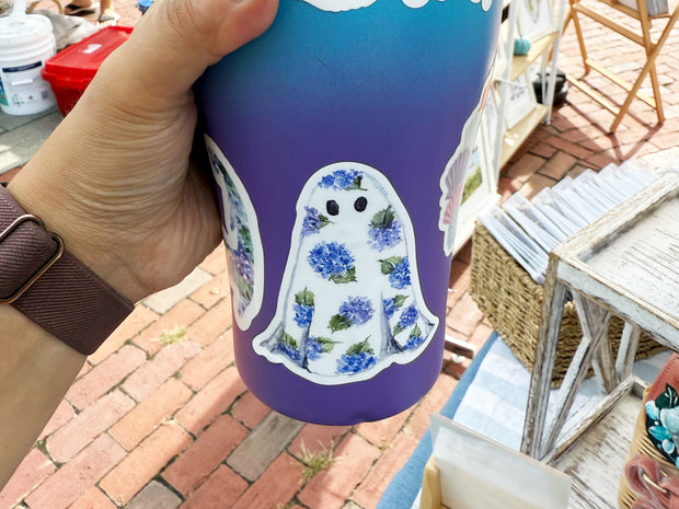 Hydrangea Ghost 3 in. Waterproof Vinyl Sticker