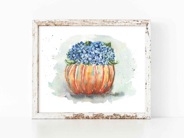 Hydrangea Pumpkin 5x7 in or 8x10 Fine Art Print