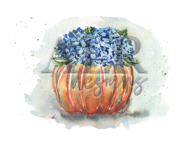 Hydrangea Pumpkin 5x7 in or 8x10 Fine Art Print