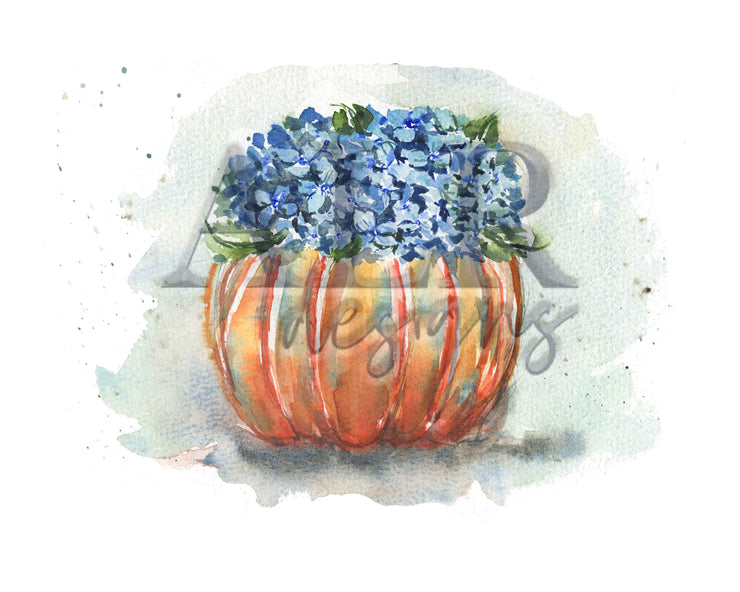 Hydrangea Pumpkin 5x7 in or 8x10 Fine Art Print
