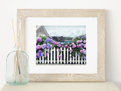 Hydrangeas by the Sea 5x7, 8x10 or 11x14 Fine Art Print