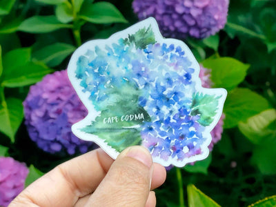 Watercolor Hydrangea 3 in. Waterproof Vinyl Sticker