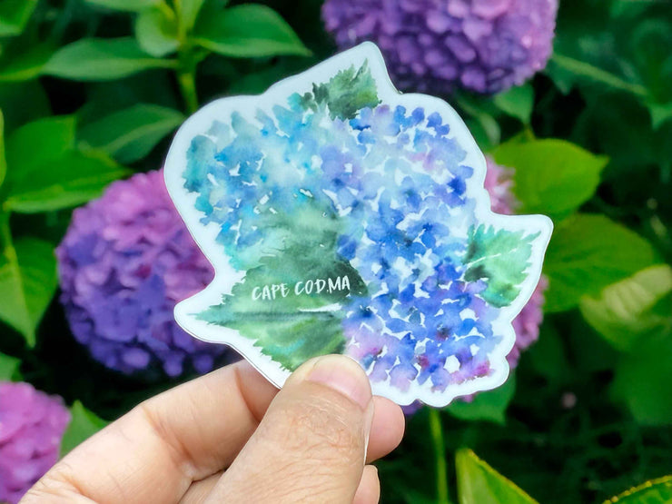 Watercolor Hydrangea 3 in. Waterproof Vinyl Sticker