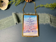 Metallic Mini Painting in Hanging Brass Frame 03