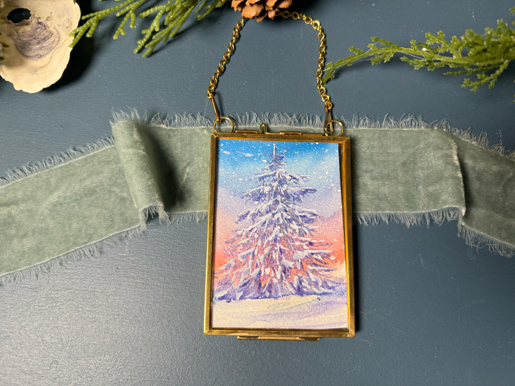 Metallic Mini Painting in Hanging Brass Frame 03