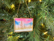 Metallic Mini Painting in Hanging Brass Frame 04