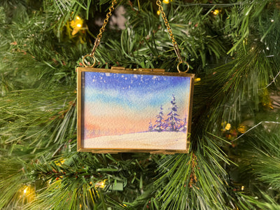 Metallic Mini Painting in Hanging Brass Frame 05