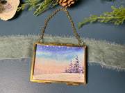 Metallic Mini Painting in Hanging Brass Frame 05