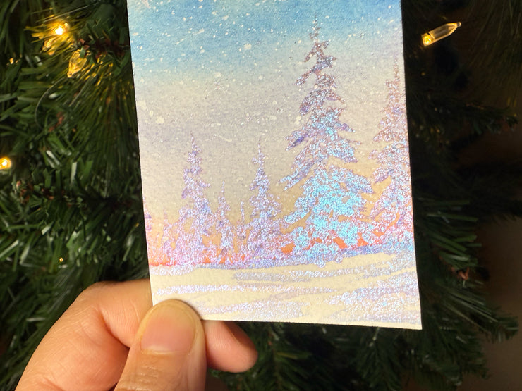 Metallic Mini Painting in Hanging Brass Frame 06