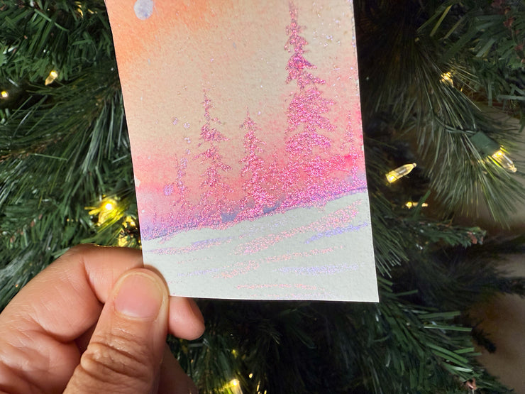 Metallic Mini Painting in Hanging Brass Frame 01