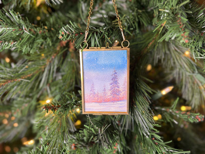 Metallic Mini Painting in Hanging Brass Frame 06