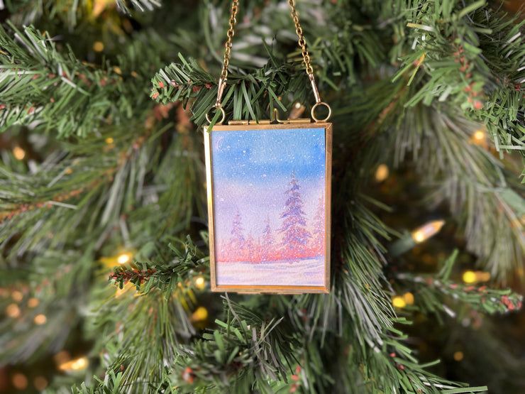 Metallic Mini Painting in Hanging Brass Frame 06