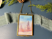 Metallic Mini Painting in Hanging Brass Frame 06