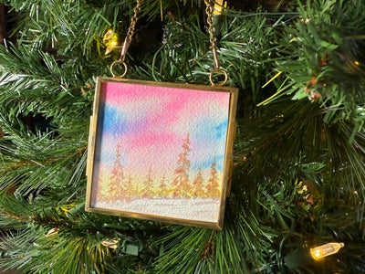 Metallic Mini Painting in Hanging Brass Frame 08