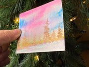 Metallic Mini Painting in Hanging Brass Frame 08