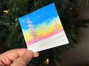 Metallic Mini Painting in Hanging Brass Frame 07