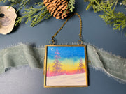 Metallic Mini Painting in Hanging Brass Frame 07