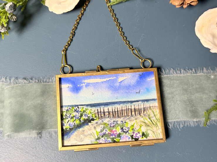 Mini Painting in Hanging Brass Frame 01