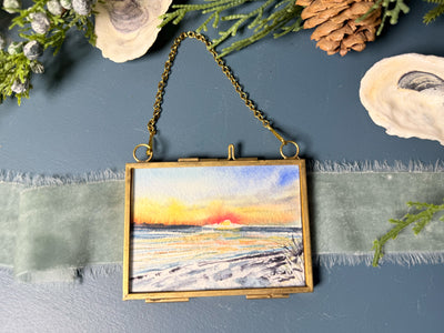 Mini Painting in Hanging Brass Frame 03
