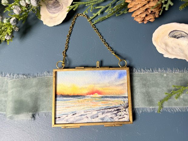 Mini Painting in Hanging Brass Frame 03