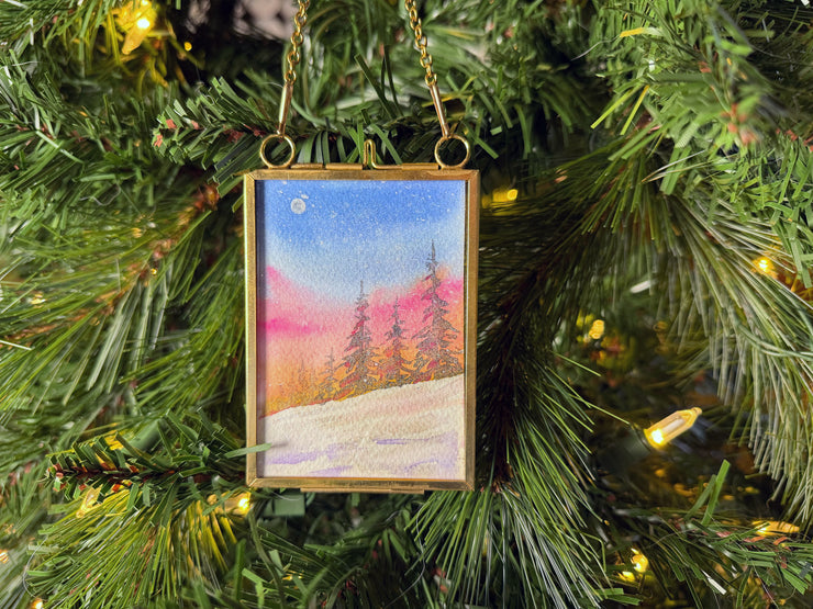 Metallic Mini Painting in Hanging Brass Frame 02