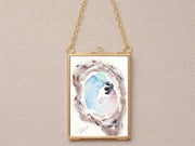 Mini Paintings in Hanging Brass Frame