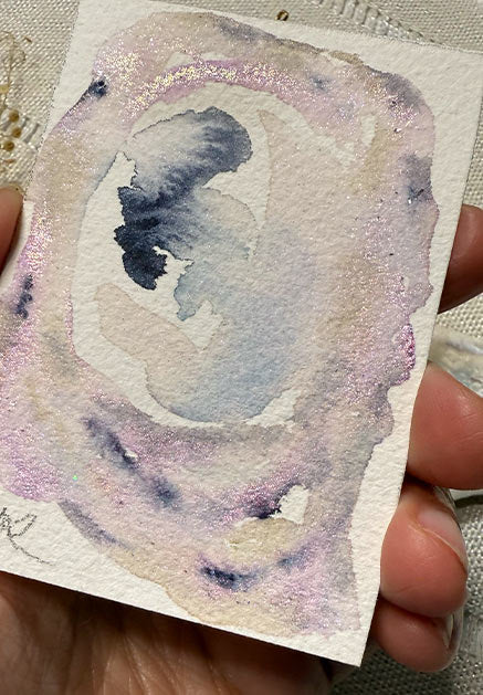 Mini Paintings in Hanging Brass Frame