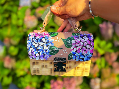 Hand Painted Hydrangea Bag-multi-02