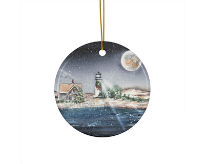 Sandyneck Lighthouse  Ceramic Christmas Ornament
