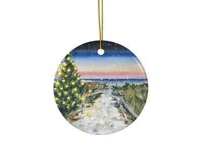 Long beach Christmas Ceramic Christmas Ornament