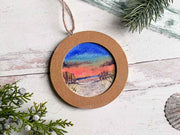Hand-painted Watercolor "Sunset Beach" Ornament