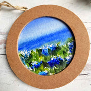 Hand-painted Watercolor "Hydrangea Ocean View" Ornament