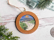 Hand-painted Watercolor "Beach Full Moon" Ornament