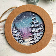 Hand-painted Watercolor "Winter Forest" Ornament