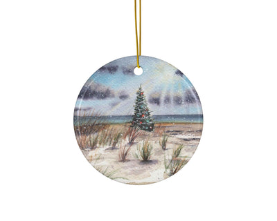 Christmas Beach Day Ceramic Christmas Ornament