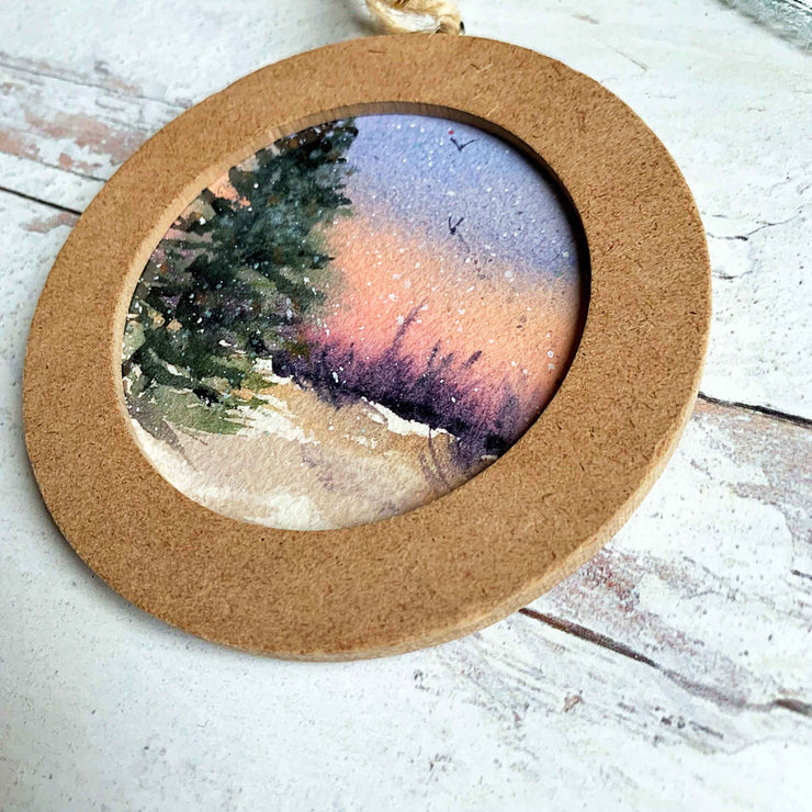 Hand-painted Watercolor "Beach Pine Tree" Ornament