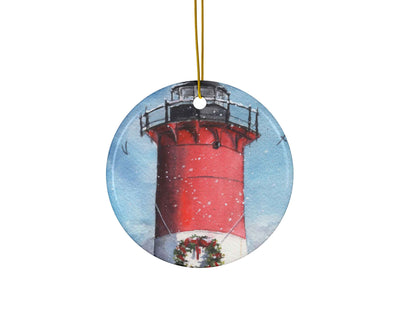 Nauset Light Christmas Ceramic Christmas Ornament