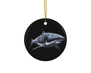 Shark in the Dark Ceramic Christmas Ornament