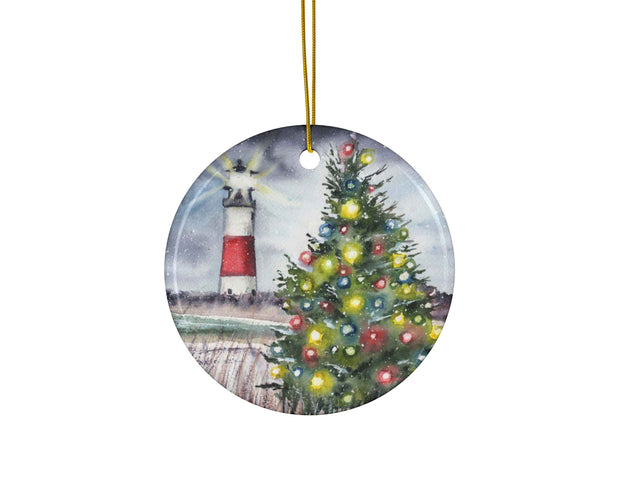 Nantucket Christmas Ceramic Christmas Ornament