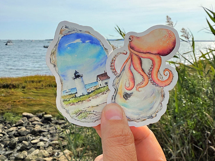 Oysters 3 in. Waterproof Vinyl Sticker