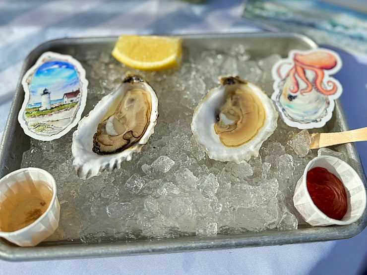 Oysters 3 in. Waterproof Vinyl Sticker
