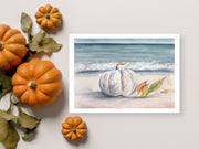 Pumpkin Beach 5x7 Blank Greeting Card