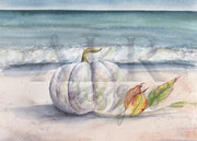 Pumpkin Beach 5x7 Blank Greeting Card