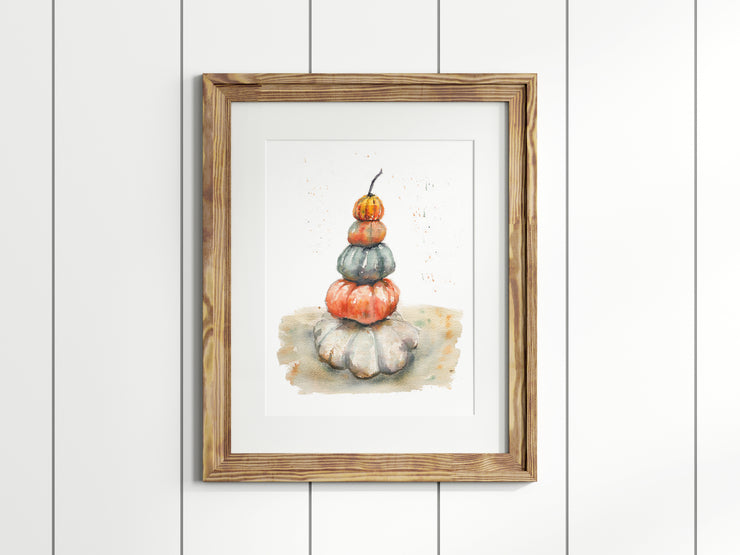 Pumpkin Stack  8x10 or 5x7 in. Fine Art Print