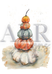 Pumpkin Stack 5x7 Blank Greeting Card