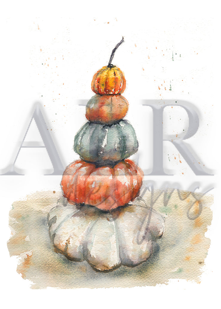 Pumpkin Stack  8x10 or 5x7 in. Fine Art Print