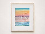 Rainbow Sunset Sail Coastal Watercolor Print – 5x7, 8x10, or 11x14 Fine Art by ALR Designs