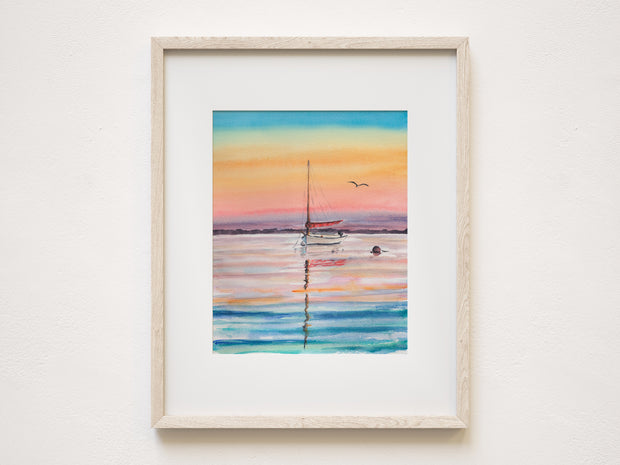 Rainbow Sunset Sail 5x7, 8x10 or 11x14 in Fine Art Print